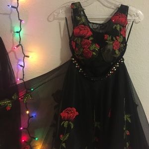 two piece homecoming dress w embroidered roses